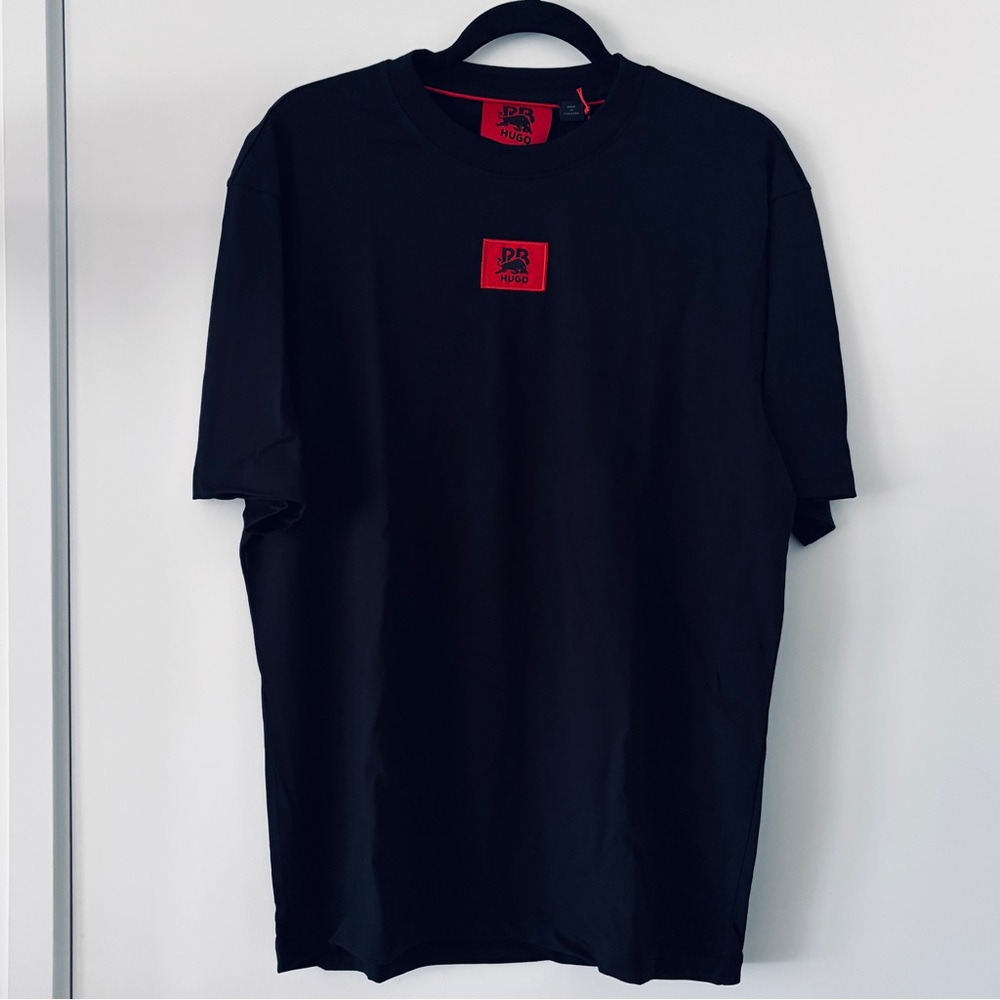 NWT HUGO x RB Black Tee with Red Logo - Mens Size S